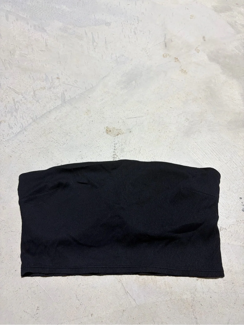 Aerie Black Ribbed swim Bandeau Top large
